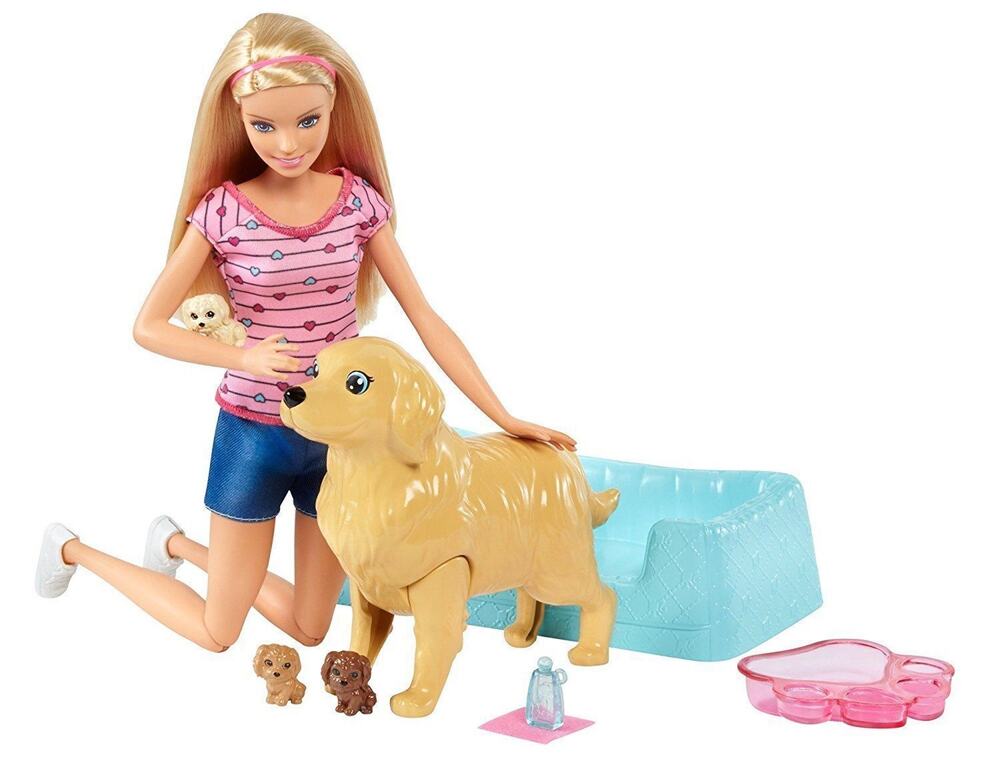 Barbie Newborn Pups Doll & Pets Playset FDD43